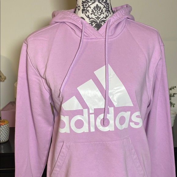 Adidas Pink Pullover Hoodie Sweatshirt Size Small - Picture 4 of 10